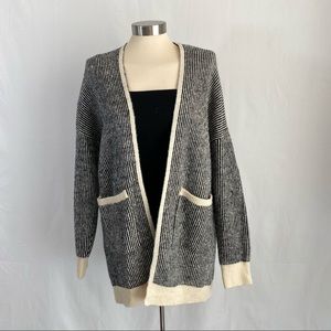 Black and White Paris Striped Cardigan